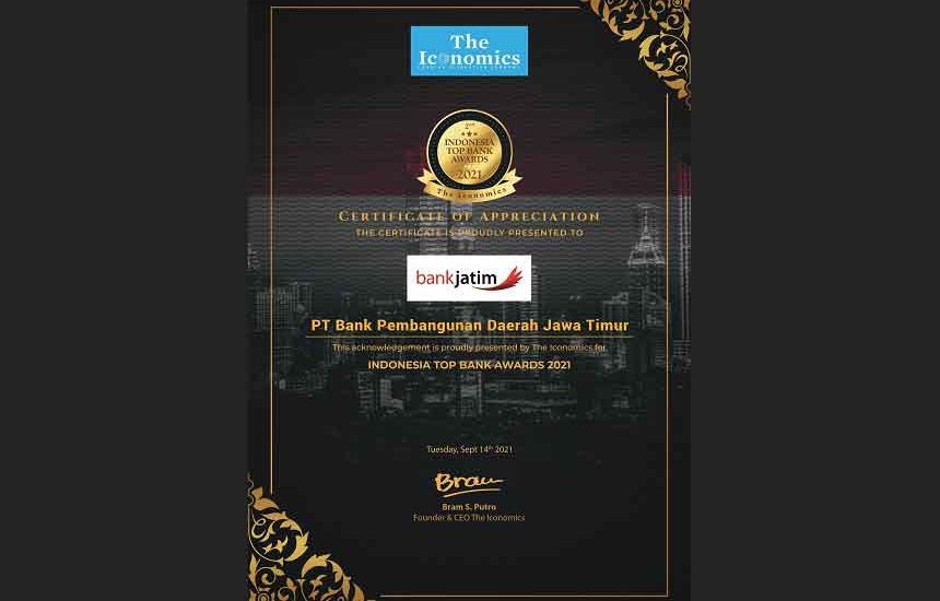 Bank Jatim Raih Awards The Iconomics