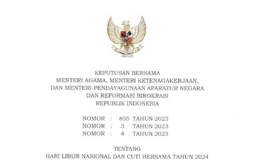 Libur Nasional dan Cuti Bersama 2024