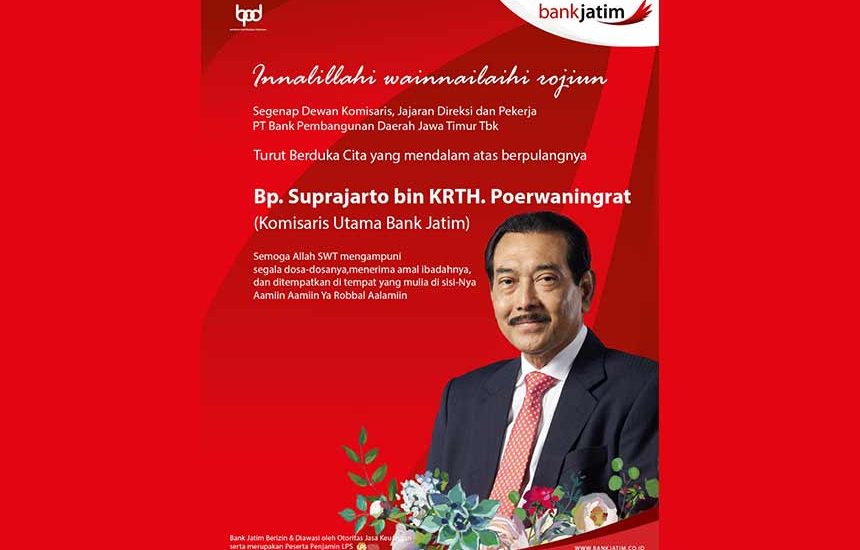 Komisaris Utama Bank Jatim Wafat