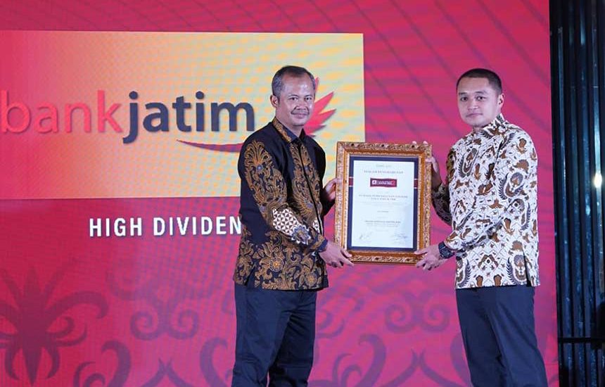 Bank Jatim Sabet Penghargaan High Dividen